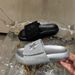 Shiny Small Rhinestone Velcro Thick Sole Slippers 2025 Fashion Outdoor Summer Beach One-Strap Sandals For Women_vogvips.com