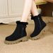 Warm Snow Boots For Women In Winter, Thickened Cotton Shoes With Plush, Women's Shoes With Soft Leather And Wool Integrated Short Boots_vogvips.com