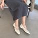 Cameido Mary Jane Shoes With Buckle And Low Heel Spring Pleated Square Toe Platform Single Shoes_vogvips.com