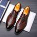 New Fashion Men's British Black Business Casual Loafer Shoes Daily Driving Office Leather Shoes One Foot Pedal Lazy Brown Banquet Dress Wedding Men's_vogvips.com