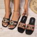 Korean Style Rhinestone Slippers Women's Spring Outdoor Indoor Soft Sole Non-Slip Wear-Resistant Beach Sandals_vogvips.com