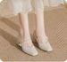 Super Soft Leather French Gentle Low Heel Square Toe Apricot Mary Jane Shoes Cheongsam Single Shoes Work Leather Shoes Commuting Women's Shoes_vogvips.com