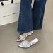 Rhinestone Pointed-toe Sandals Women's Summer New Elegant Wedge Heel Mules Polka Dot Gentle Outer Wear Mid-heel Sandals_vogvips.com