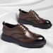 Euro Step Four Seasons Brogue Carved Single Business Formal Youth British Style Trendy Men's Leather Shoes_vogvips.com