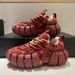 Tire Dad Summer 2024 New Vintage Thick Sole Rebound Shoes Genuine Leather Sneakers_vogvips.com