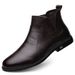 Men's Head Casual Men's Leather Boots Sleeve Breathable Martin Boots Flat Heel Leather Boots Men's Shoes_vogvips.com
