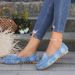 Large Size 2025 New Denim Bean Shallow Mouth One Foot Women's Singles Shoes_vogvips.com