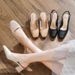 2025 New Mid Thick Heel High Heels Women's Shoes French Baotou Shallow Mouth Sandals Women's Summer Large Coarse Heeled Sandals_vogvips.com