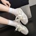 Lancui Dexun For Women 2025 Spring New Korean Style Lace-up Flat Ballet Versatile Sports Casual Shoes_vogvips.com