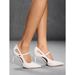 Pointy High Heels Women's New Retro Patent Leather White Line With Side Empty Slim Heel Shoes_vogvips.com