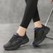 Autumn New Leather Thick Soled Sports Round Toe Fashionable Casual Women's Shoes, Running Shoes 070_vogvips.com