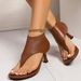 Cross-border Plus-size Women's Sandals 2025 Summer New Fashion Thong High-heeled Shoes With Back Zipper And Stiletto_vogvips.com