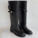 Cowhide Version Retro Small Gold Buckle Leather Platform Boots Women's Belt Buckle Thick Heel Knight Boots Tall Boots Long Boots_vogvips.com
