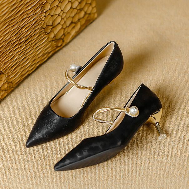 New Fashion Goddess Style Design Sense Spring And Autumn Temperament French Pointed High Heels Women S_vogvips.com
