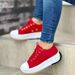 casual For Women Round Head Canvas Solid Color Low Top Large Size S Shoes_vogvips.com