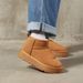 Women's Snow Winter Warm Thickened Fur Non-Slip Short Boots Integrated Fleece Cotton Shoes Zhou Dongyu Thick Sole_vogvips.com
