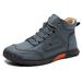 Plus-Size Men's Leather Boots, Men's Fashion Stitched Shoes, Flat Lace-Up Martin Boots, Outdoor High-Top Shoes 6317_vogvips.com