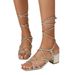New Women's Fashion Sandals With Square Head Strap Mid-heel Chunky Heel_vogvips.com