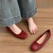 French-style Petite Height-increasing Ballet Flats For Women, Vintage Bowknot Slip-on Shoes_vogvips.com