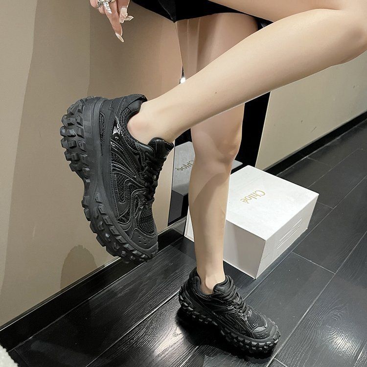Tire Unisex Sports 2024 New Versatile Casual Thick-Soled Height-Increasing Durian Dad Shoes For Women_vogvips.com