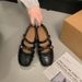 Ballet-style Mary Jane 2026 New Model, Suitable For Skirts, Square-toed Small Leather Shoes, Women's Flat Soft-soled_vogvips.com