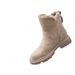 Women's Cozy Mid-Calf Snow Boots With Faux Fur Lining, Slip-On Design & Lightweight Rubber Sole For Winter Warmth With Shearling Fur Trim Winter Boots_vogvips.com