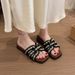 -style Thick-soled Women's Slippers, 2026 Summer New Model, Square-toed Vacation Women, Suitable For Wearing With_vogvips.com