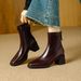 High-heeled Ankle Boots For Women 2025 New Autumn And Winter Women's Shoes With Back Zipper, Chunky Heel Boots, Women's Mid-calf L_vogvips.com