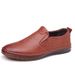 ct Suitable For All Seasons Men's Leather Summer New Slip-On Casual Sole Soft Surface Non-Slip Driving Middle-Aged Dad Shoes_vogvips.com