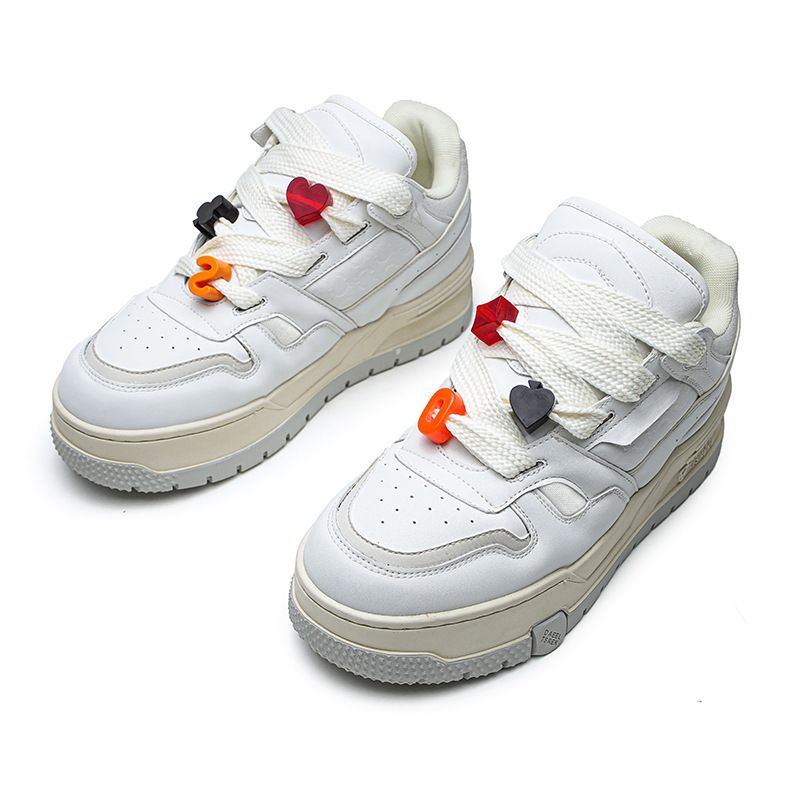Casual little white shoes with thick bottom bread panda board shoes for lovers_vogvips.com
