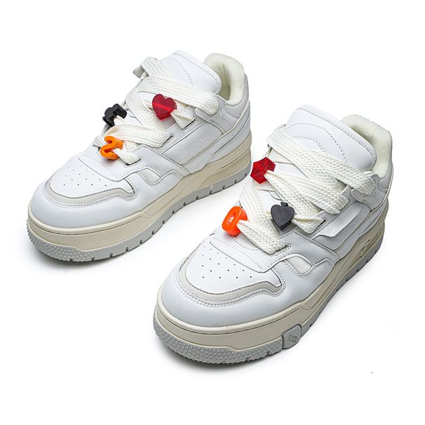 Casual little white shoes with thick bottom bread panda board shoes for lovers_vogvips.com