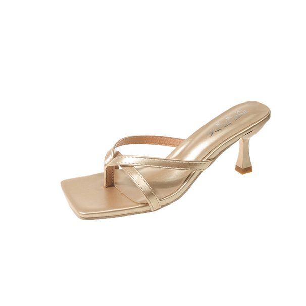 2025 Spring Korean Style Square-Toed High-Heeled Sandals For Women, Summer Outdoor Wear, Rubber Sole, In Stock In_vogvips.com