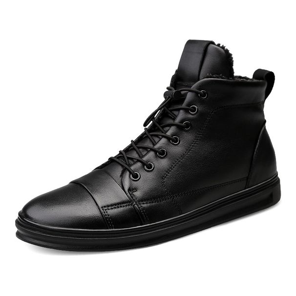 High-top Board Shoes Men's Shoes Sports Boots Top Layer Cowhide Leather Shoes Large Size_vogvips.com