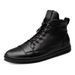 High-top Board Shoes Men's Shoes Sports Boots Top Layer Cowhide Leather Shoes Large Size_vogvips.com
