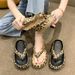 Women's Flip-Flops Outdoor Wear, Summer New Thick-Soled Fashion Leopard Print Fairy Style Sandals For Women_vogvips.com