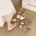 Ballet Feng Shui Diamond Single Shoes Women's Shallow Mouth One-word Buckle Mary Jane Shoes With Skirt Soft Sole Evening Shoes_vogvips.com
