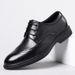 Suitable For All Seasons Men's Brogue Pointed Toe Carved Lace-up Business Formal Genuine Leather British Korean Style Hairstylist Wedding Shoes_vogvips.com