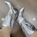 Women's Shoes Autumn New Embroidered Women's Mid Calf Fluorescent Pointed Toe Martin Boots Thick Heels Large Size Boots_vogvips.com