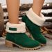 Large-size Snow Boots One Shoe Two Women's Chunky Heel Mid-calf Boots_vogvips.com