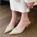 Chic And Elegant Sea Salt Blue Pointed-toe High-heeled Sandals, 2025 New Women's Shoes, Backless Half-enclosed Fashion_vogvips.com