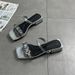 Women's Shoes 2024 Summer New Versatile Square Open Toe Rhinestone Mid Heel Internet Celebrity Sandals Half One Word_vogvips.com