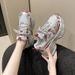 Thick-Soled Height-Increasing Dad For Women 2024 Couple New Rhinestone Sports Ancora Fashion Versatile Casual Shoes_vogvips.com