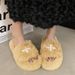 Autumn Winter Internet Celebrity Thick Sole Furry For Women New Korean Fashion Plush Home Outdoor One-Word Cotton_vogvips.com