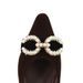 3686-K79 French-style Fashionable Pearl Buckle High-end Velvet Pointed Toe Shallow Single-strap Women's Shoes_vogvips.com