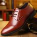Men's Genuine Leather Business Casual Shoes - Breathable & Slip-Resistant Low-Cut Oxfords With Pointed Toe For Office & Daily Wear_vogvips.com
