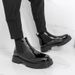 New Fashion Chelsea Boots Men's Pointy Toe Retro Boots British Men's Boots Leather Boots Leather Shoes_vogvips.com