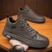 Men's High Top Retro British Style Casual Leather Boots - Waterproof Slip-On Ankle Boots With EVA Insole For All-Day Comfort_vogvips.com