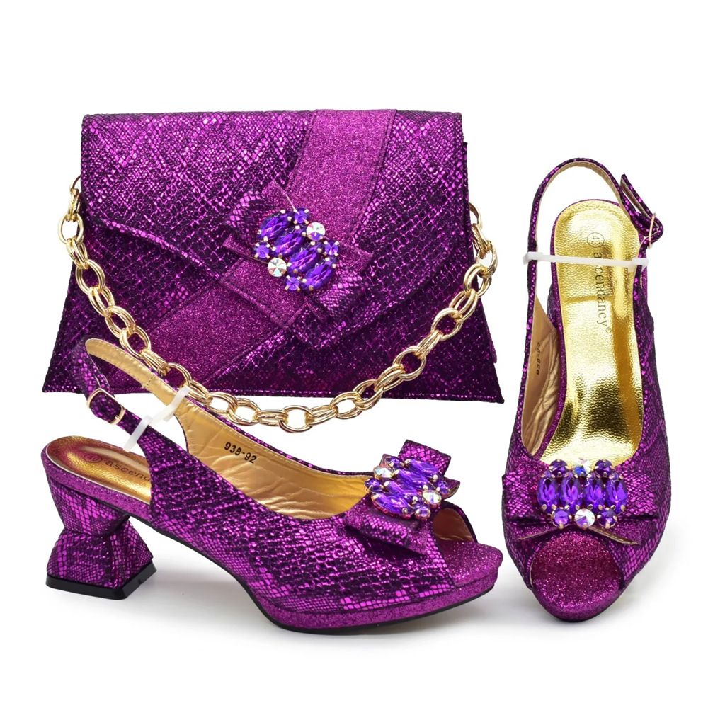 Evening women's shoes bag matching patchwork accessories decorative shoes bag matching_vogvips.com