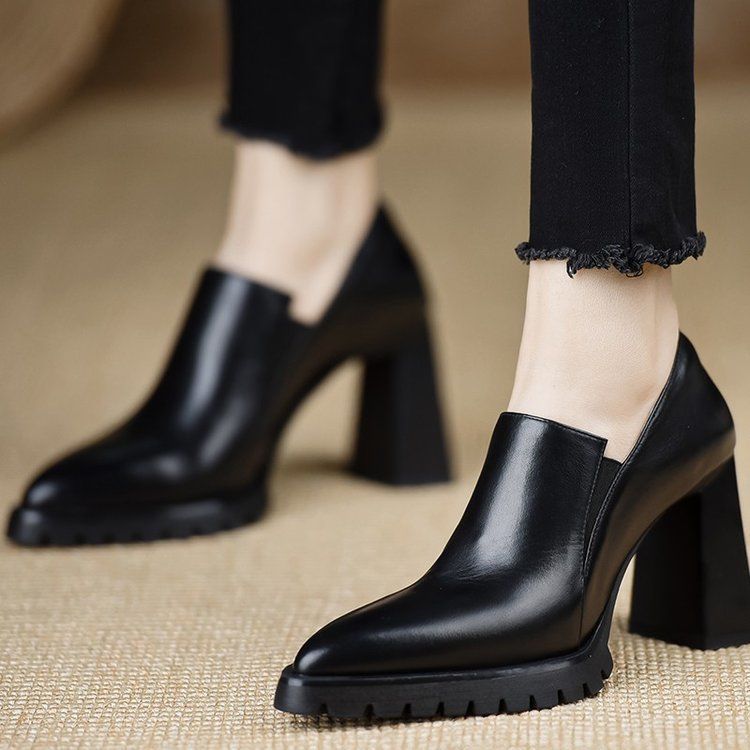 French High Heels For Spring And Autumn 2025, New Fashionable Deep Mouth Casual Single Shoes, Sexy Pointed British_vogvips.com