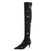 183-3 Winter Long High Heels Stiletto Pointed Toe Suede Rhinestone Sexy Slimming Over-the-Knee Fleece Boots_vogvips.com